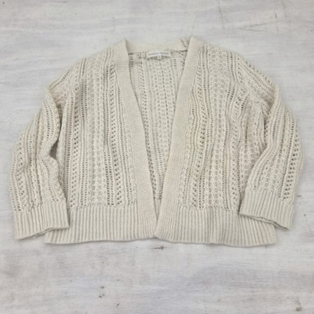 MADISON + HUDSON Open-Knit Lightweight Cardigan Sweater White Womens M
